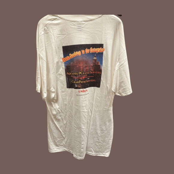 Hanes Beefy-T Unisys Graphic Tee | White | Size XL | Vintage - Picture 1 of 3